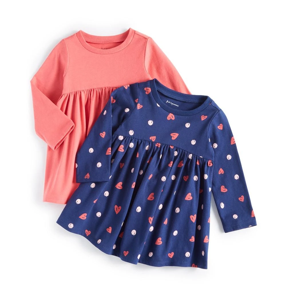 商品First Impressions|Baby Girls Heart Cotton Dresses, Pack of 2, Created for Macy's,价格¥89,第1张图片