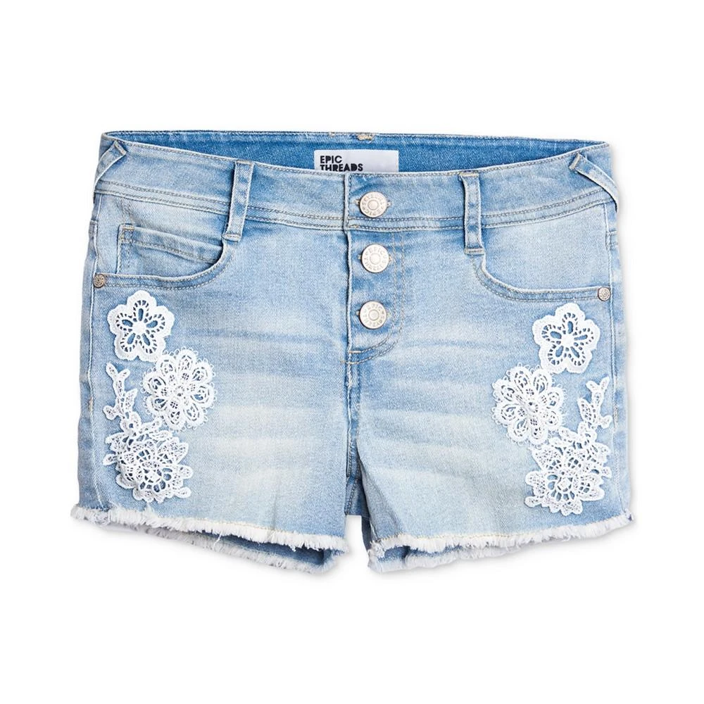 Big Girls Lace Denim Shorts, Created For Macy's 商品