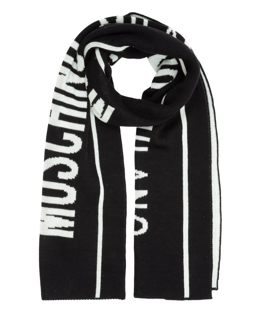 商品Moschino|Moschino Logo Intarsia Finished Edge Scarf,价格¥540,第1张图片