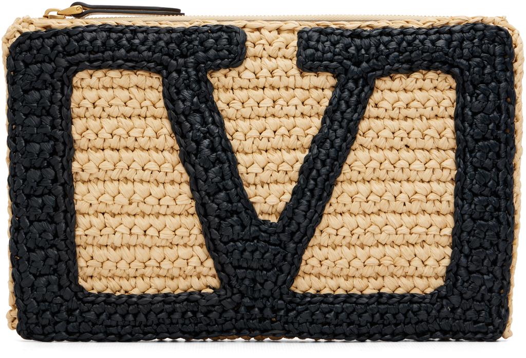 Beige Viva Superstar Raffia Pouch image 2