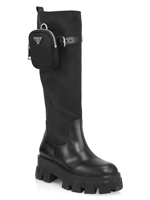 商品Prada|Tall Leather Boots,价格¥11704,第4张图片详细描述