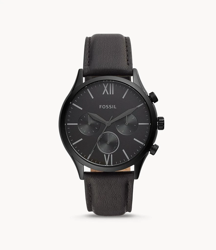 商品Fossil|Fossil Men's Fenmore Multifunction, Black-Tone Stainless Steel,价格¥382,第1张图片