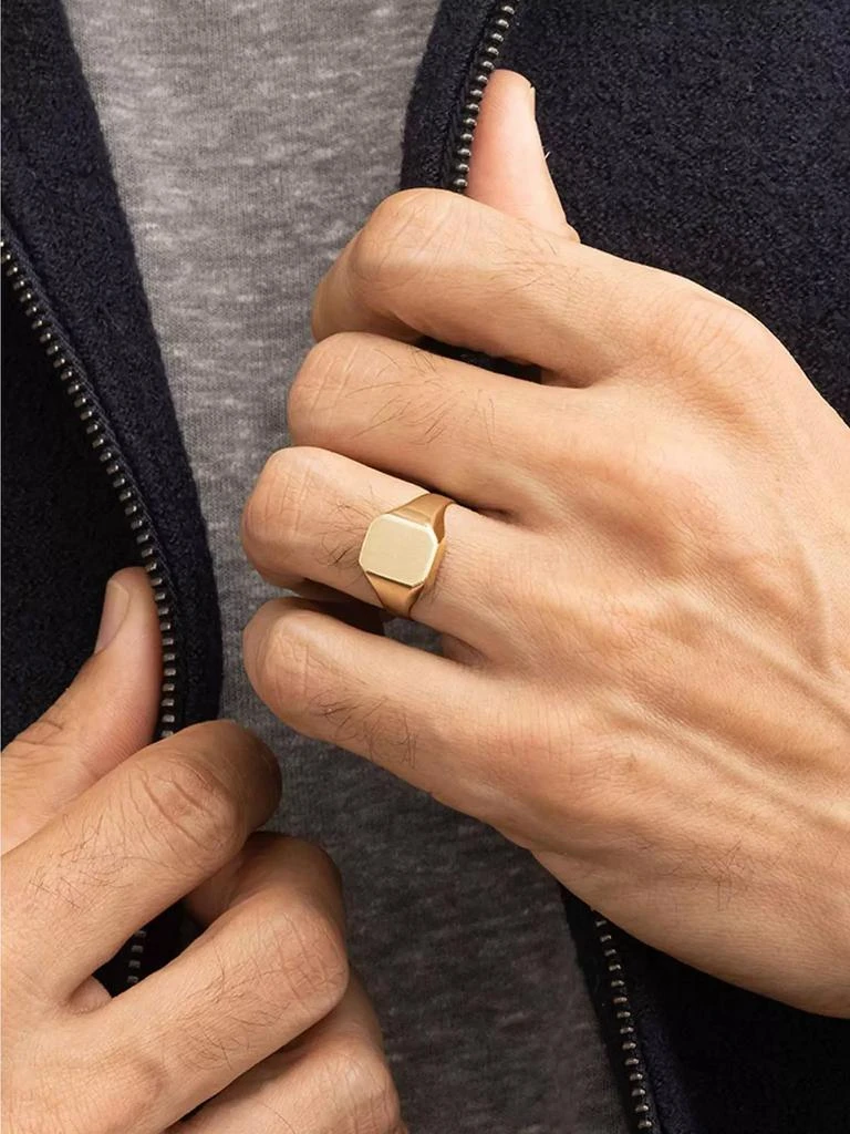 商品Oradina|14K Yellow Solid Gold The Duke Signet Ring,价格¥3502,第3张图片详细描述