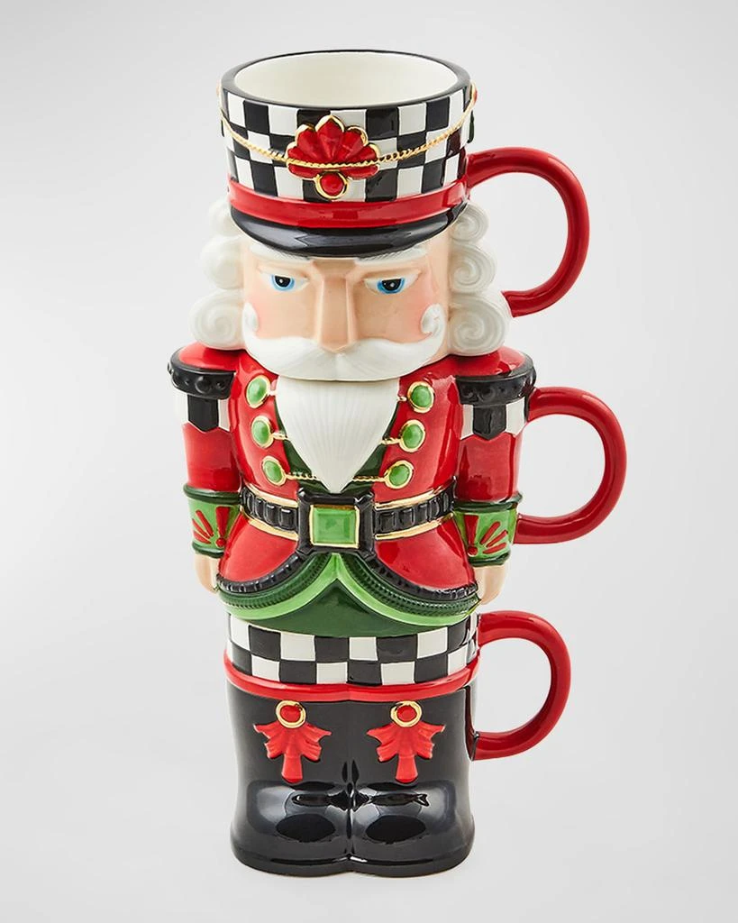 商品MacKenzie-Childs|Classic Courtly Nutcracker Stacking Mugs, Set of 3,价格¥465,第1张图片