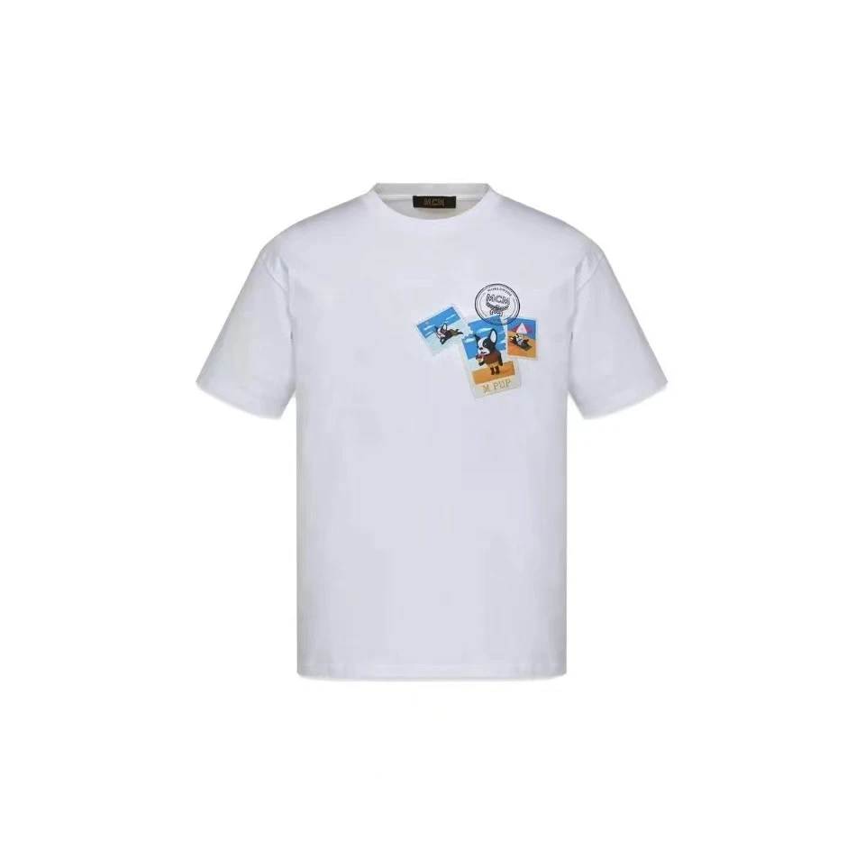 商品MCM|MCM/恩思恩图案字母印花圆领套头短袖T恤 男款 白色MHTDSMM19WT0-WHITE,价格¥2009,第1张图片