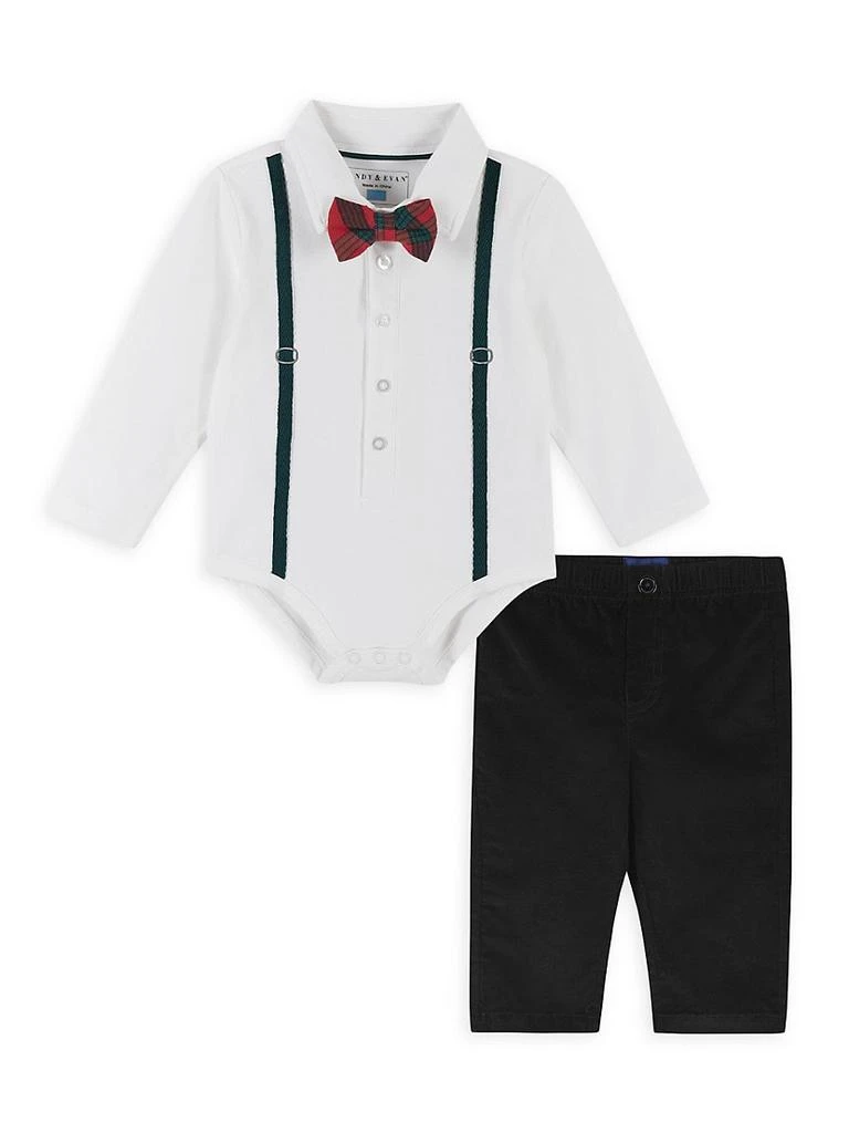 商品Andy & Evan|Baby Boy's Holiday Suspender Shirtzie & Pants Two-Piece Set,价格¥223,第1张图片