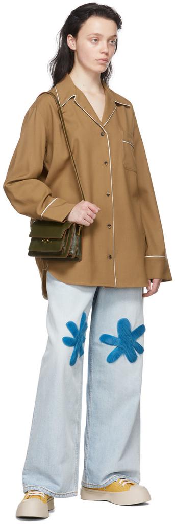 Khaki Mini Soft Trunk Shoulder Bag商品第5张图片规格展示