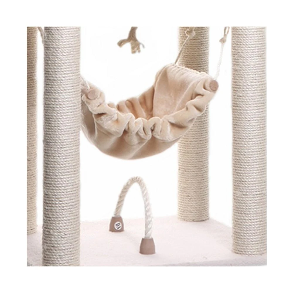 商品Macy's|Real Wood 4-Level Cat Tree, With Swing, Hammock, Condo & Perch,价格¥2262,第4张图片详细描述
