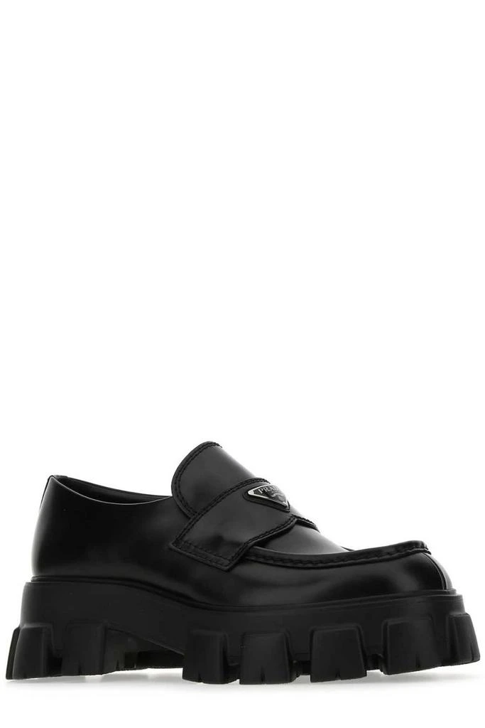 商品Prada|Prada Monolith Triangle Logo Loafers,价格¥7401,第2张图片详细描述