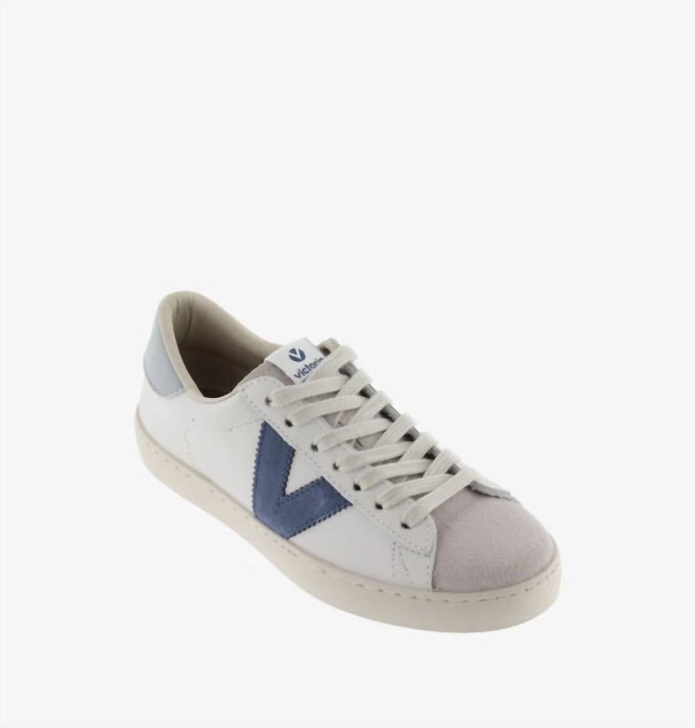 Women's Berlín Leather & Split Leather Sneakers In Azul image 2