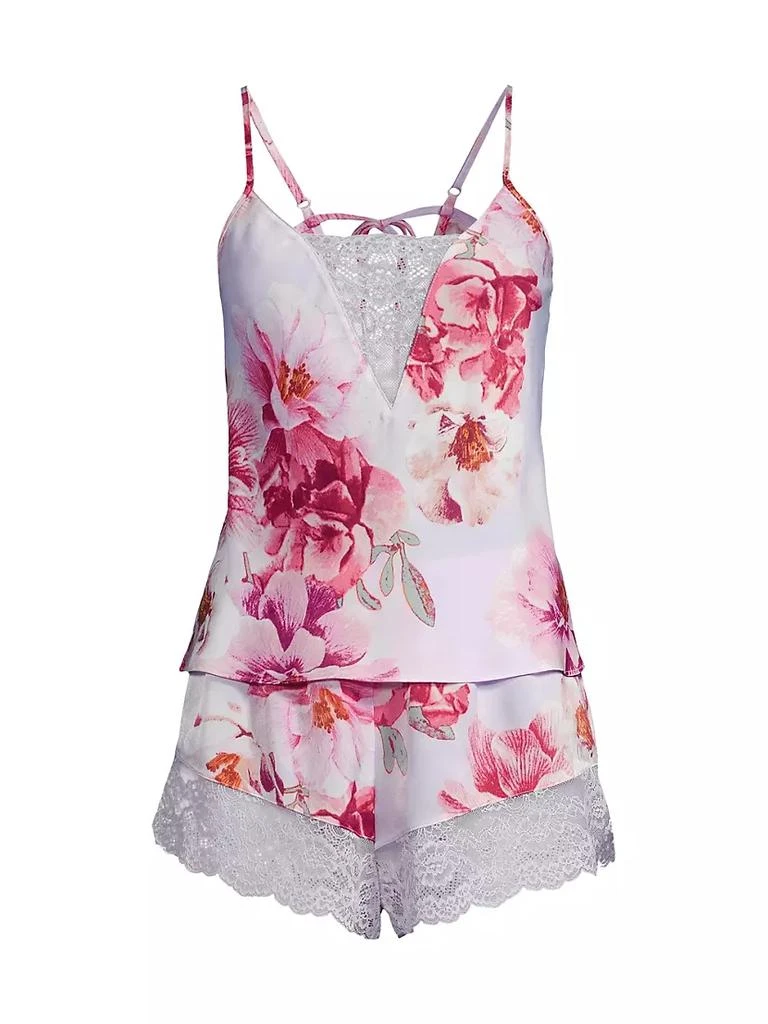 商品In Bloom|2-Piece Phoebe Floral Satin Lace-Trim Cami Short Set,价格¥203,第1张图片