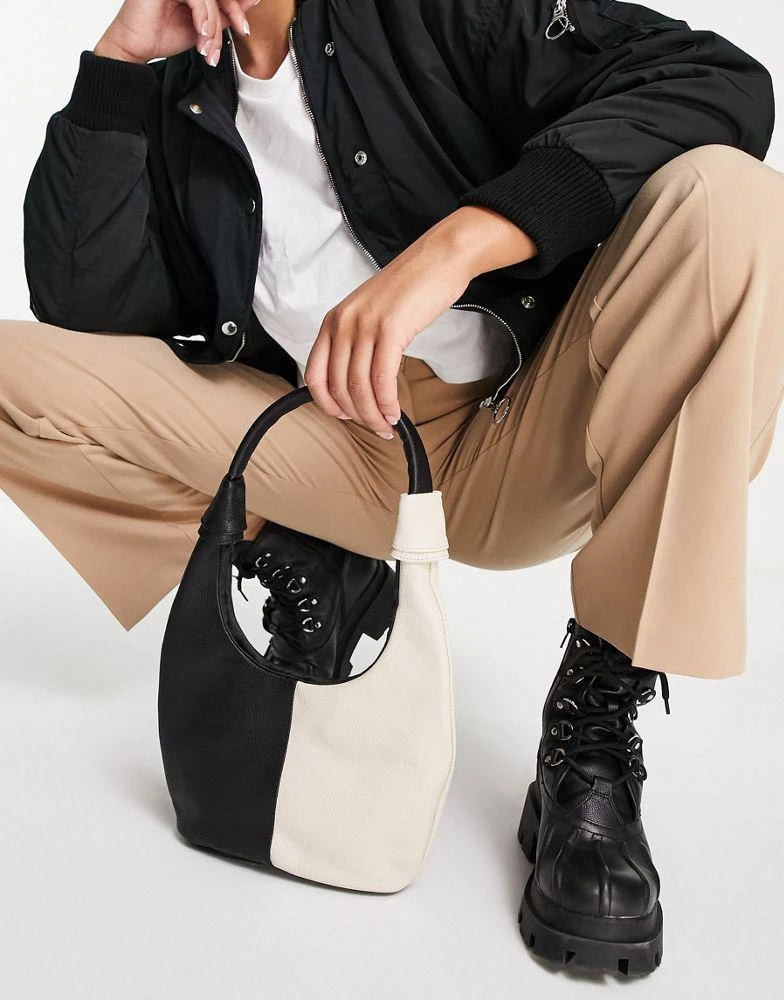 商品ASOS|ASOS DESIGN leather colourblock shoulder bag ,价格¥214,第2张图片详细描述