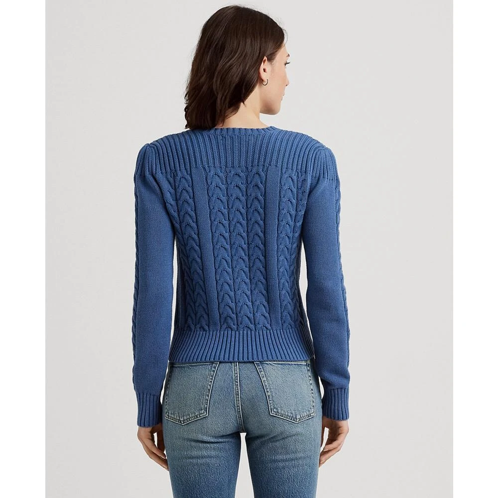 商品Ralph Lauren|Women's Cable-Knit Puff-Sleeve Sweater,价格¥363,第2张图片详细描述