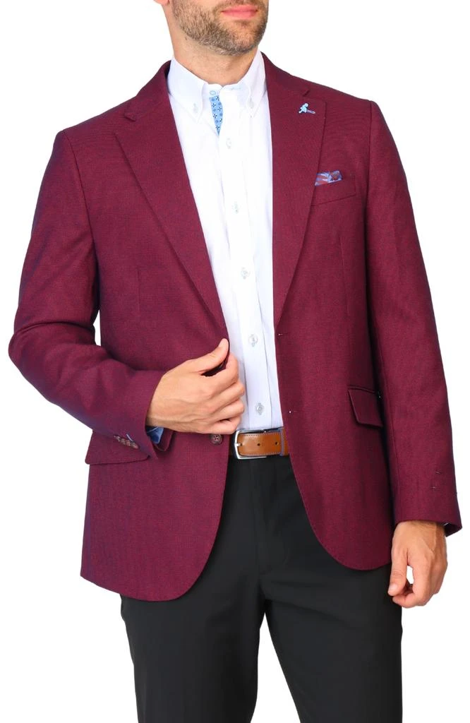 商品TailorByrd|Burgundy Tonal Dobby Sport Coat,价格¥1045,第3张图片详细描述