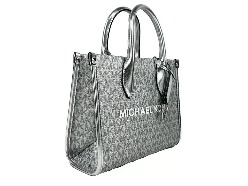 商品Michael Kors|Michael Kors Mirella Signature Small Top Zip Tote Bag Silver,价格¥2204,第4张图片详细描述