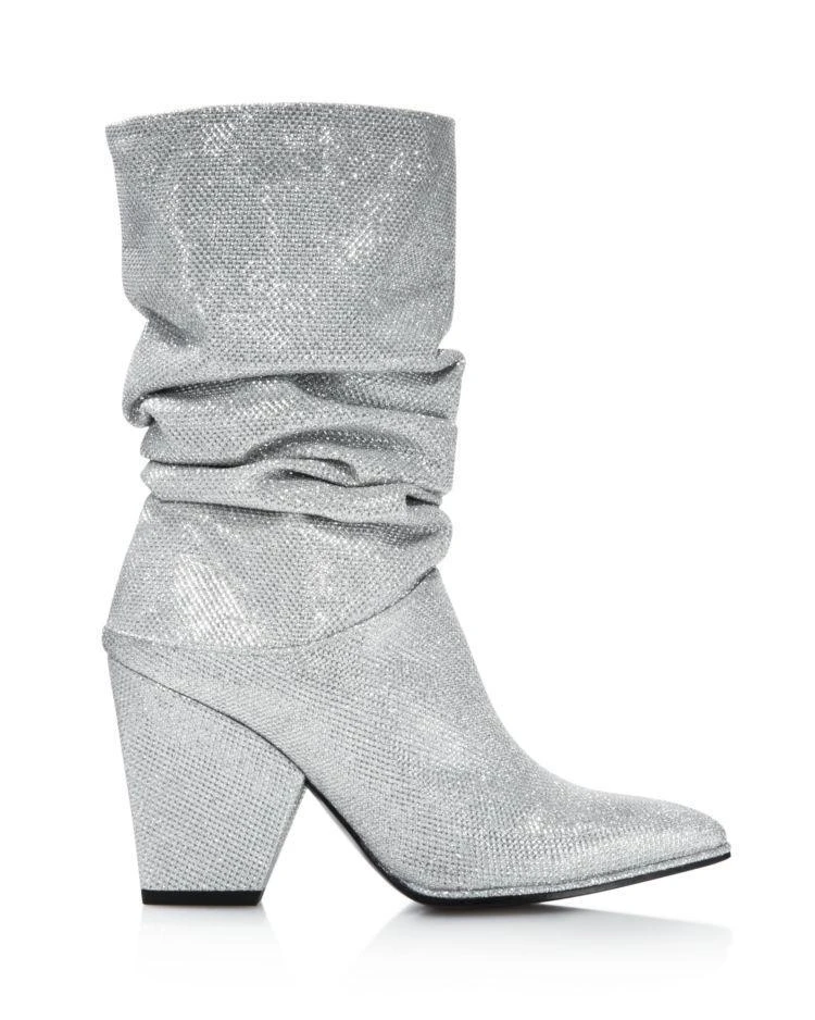 商品Stuart Weitzman|Women's Crush Scrunched Metallic Booties,价格¥1721,第2张图片详细描述