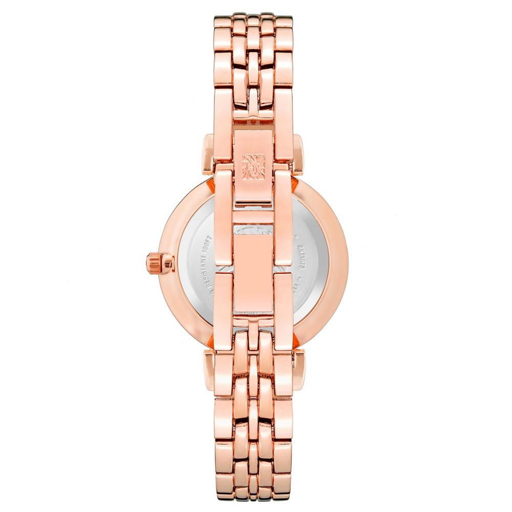 Women's Premium Crystal Accented Rose Gold-tone Bracelet Watch 30mm商品第3张图片规格展示