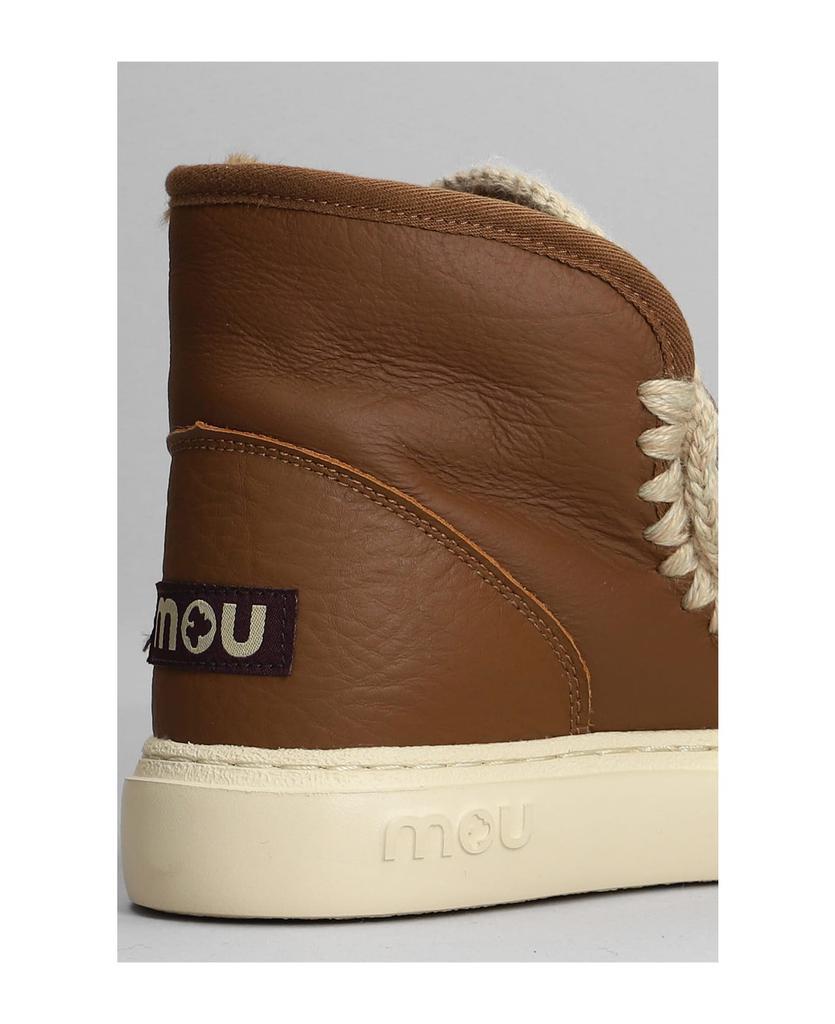 商品Mou|Eskimo Sneaker Bold Low Heels Ankle Boots In Leather Color Leather,价格¥1989,第7张图片详细描述