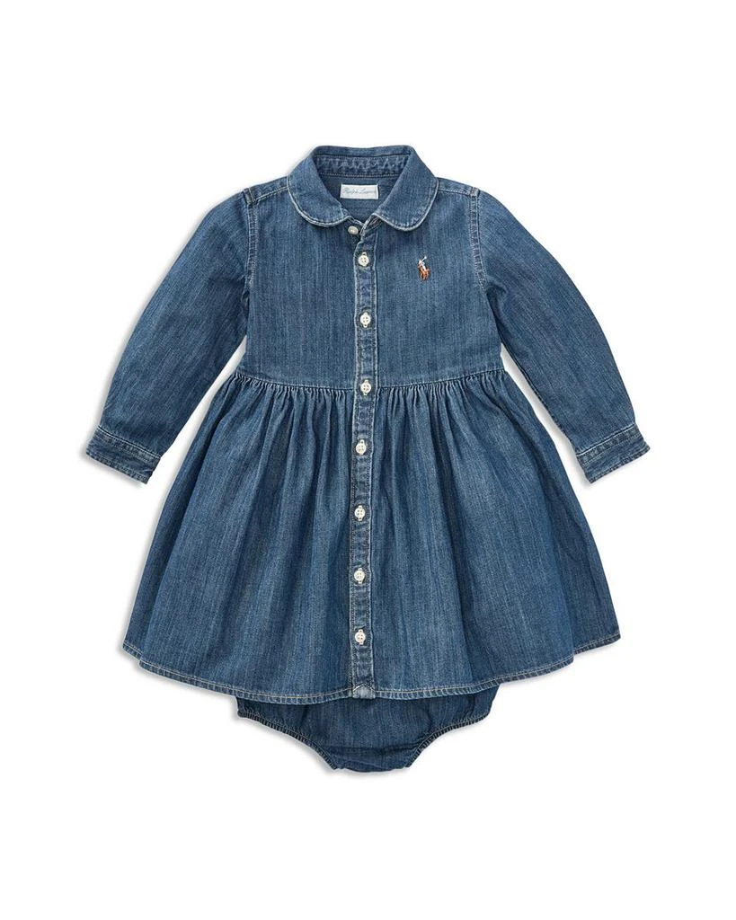 商品Ralph Lauren|Girls' Long Sleeve Denim Dress & Bloomers Set - Baby,价格¥453,第1张图片