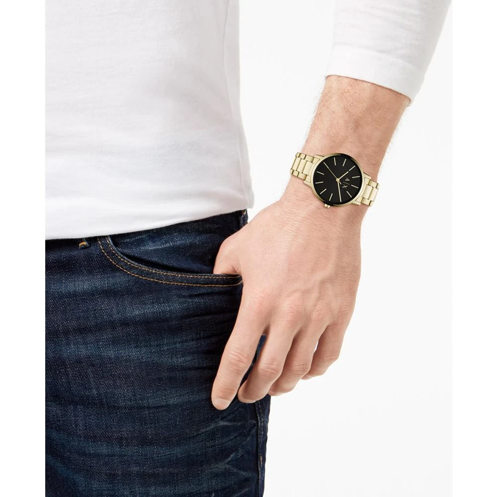 商品Armani Exchange|Men's Gold-Tone Stainless Steel Bracelet Watch 42mm Gift Set,价格¥1396,第2张图片详细描述