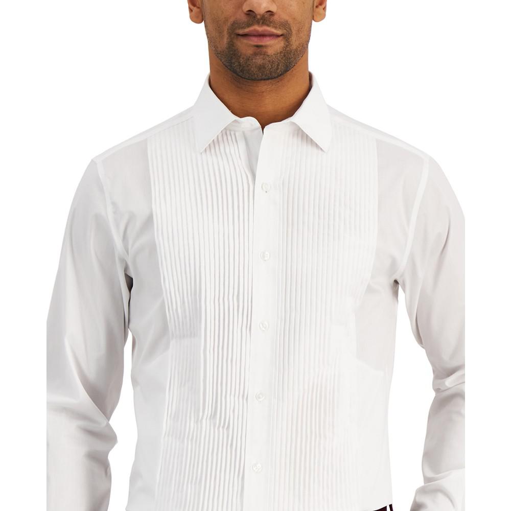 Men's Slim Fit Pleated Panel Formal Shirt, Created for Macy's商品第3张图片规格展示