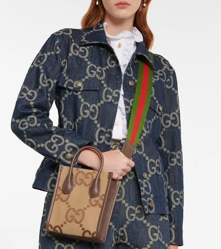商品Gucci|Jumbo GG皮革托特包,价格¥11537,第2张图片详细描述
