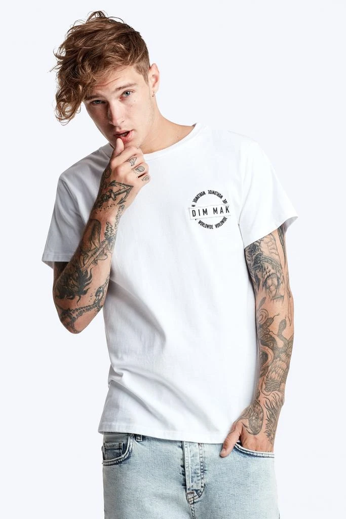 商品Dim Mak|Dim Mak Essential Short Sleeve Tee - White,价格¥299,第2张图片详细描述