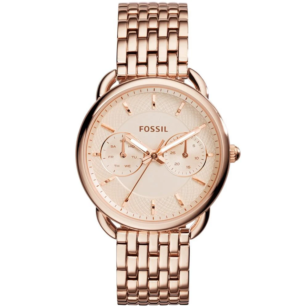 商品Fossil|Women's Tailor Rose Gold-Tone Stainless Steel Bracelet Watch 35mm,价格¥542,第1张图片