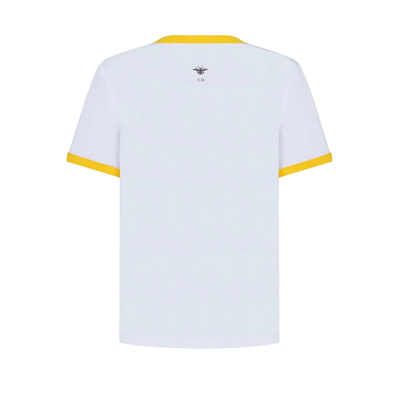 商品Dior|【预售3-7天】DIOR/迪奥 22年秋冬新款 VIBE系列 女士白色纯棉平纹针织面料黄色老虎图案短袖T恤243T12A4460_X0842,价格¥6779,第4张图片详细描述