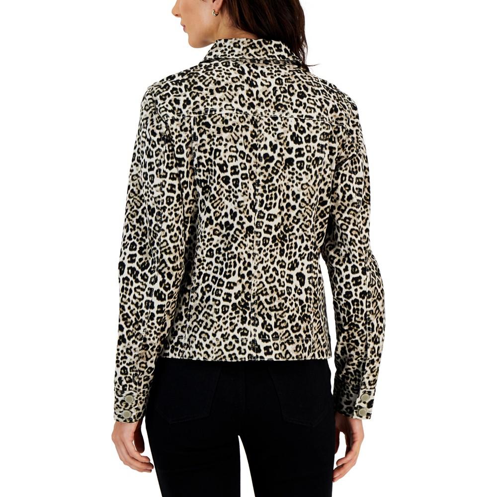 Leopard-Print Denim Jacket, Created for Macy's商品第2张图片规格展示