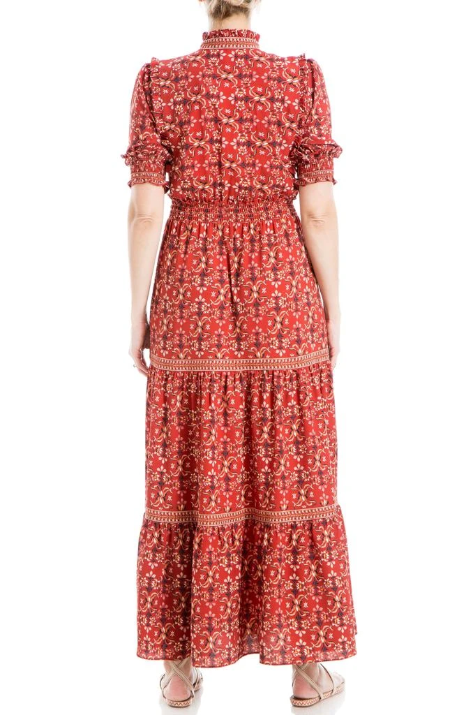 商品Max Studio|Ruffle Collar Print Tiered Maxi Dress,价格¥303,第2张图片详细描述