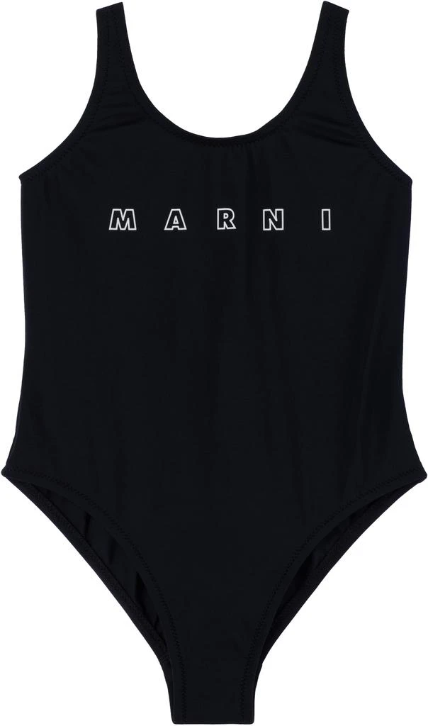 商品Marni|Kids Black Printed-Logo Swimsuit,价格¥498,第1张图片