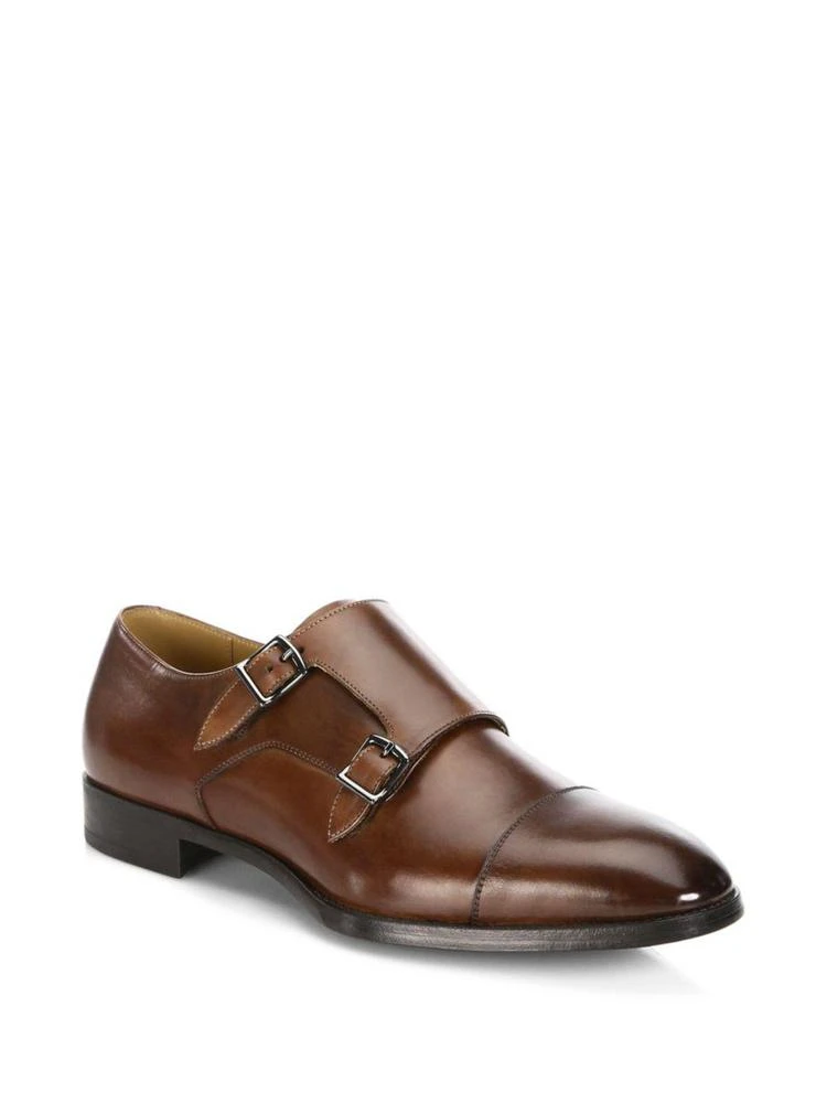 商品Giorgio Armani|Cap Toe Double Monk Leather Oxfords,价格¥5208,第1张图片