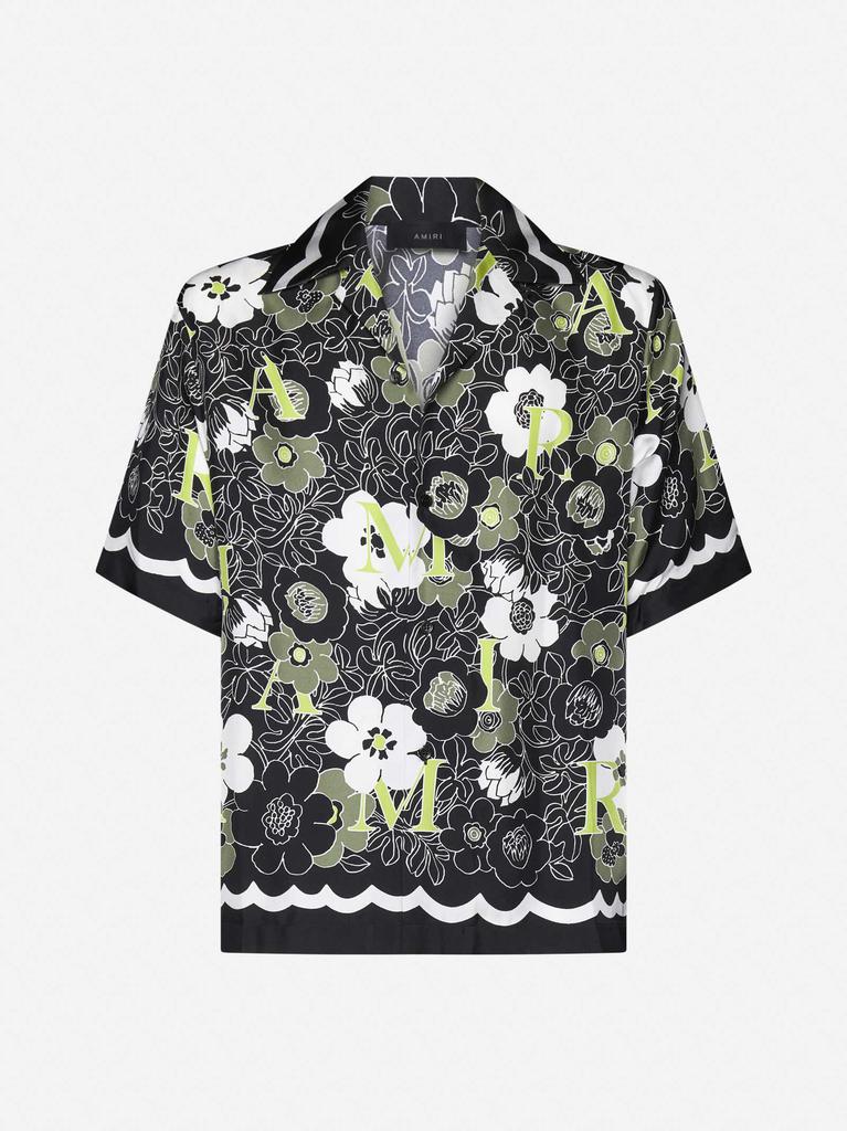 Floral print silk shirt商品第1张图片规格展示