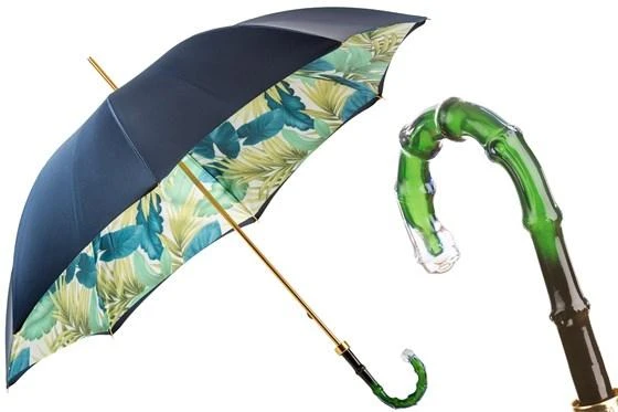 商品PASOTTI|Pasotti 葩莎帝 双层蓝色伞面女士竹节手柄长柄晴雨伞,价格¥3164,第1张图片