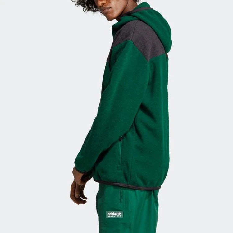 商品[国内直发] Adidas|adidas 拼色Logo贴标全拉链羊毛夹克外套 男款 绿色,价格¥341,第6张图片详细描述