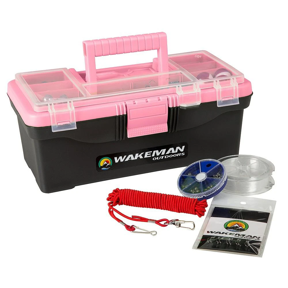 商品Trademark Global|Fishing Single Tray Tackle Box 55 Piece Tackle Gear Kit By Wakeman Outdoors,价格¥220,第1张图片