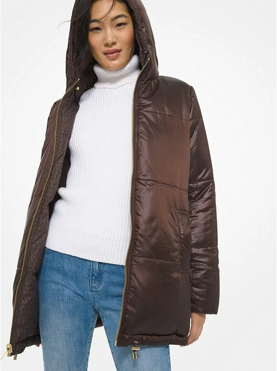 商品Michael Kors|Mini Logo Ciré Reversible Puffer Jacket,价格¥1377,第2张图片详细描述