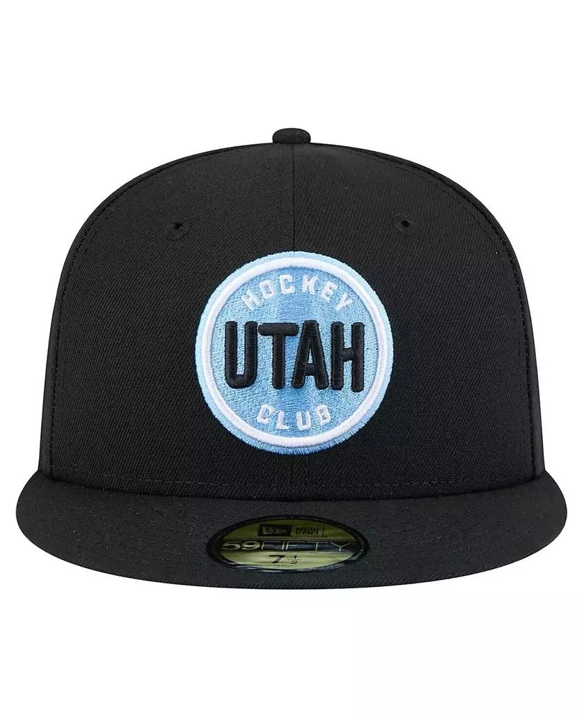 商品New Era|Men's Black Utah Hockey Club Circle Logo 1st Season 59FIFTY Fitted Hat,价格¥313,第5张图片详细描述