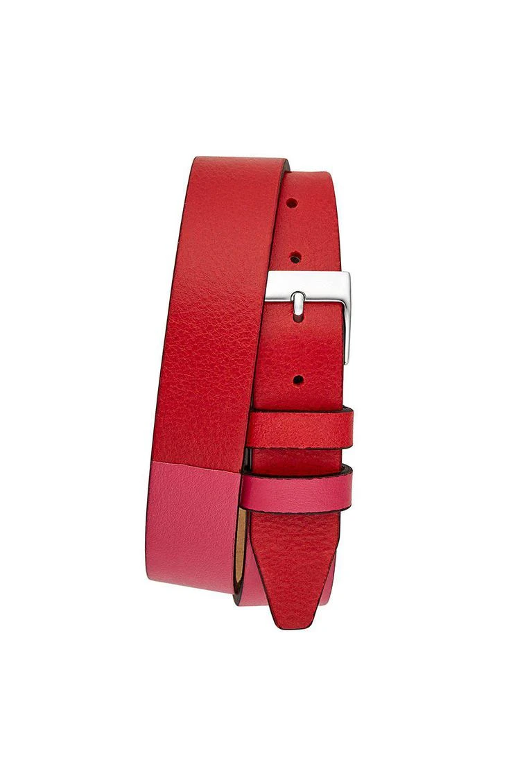 商品Rebecca Minkoff|Moment银色配粉色和红色皮表带腕表，19x30MM,价格¥555,第2张图片详细描述