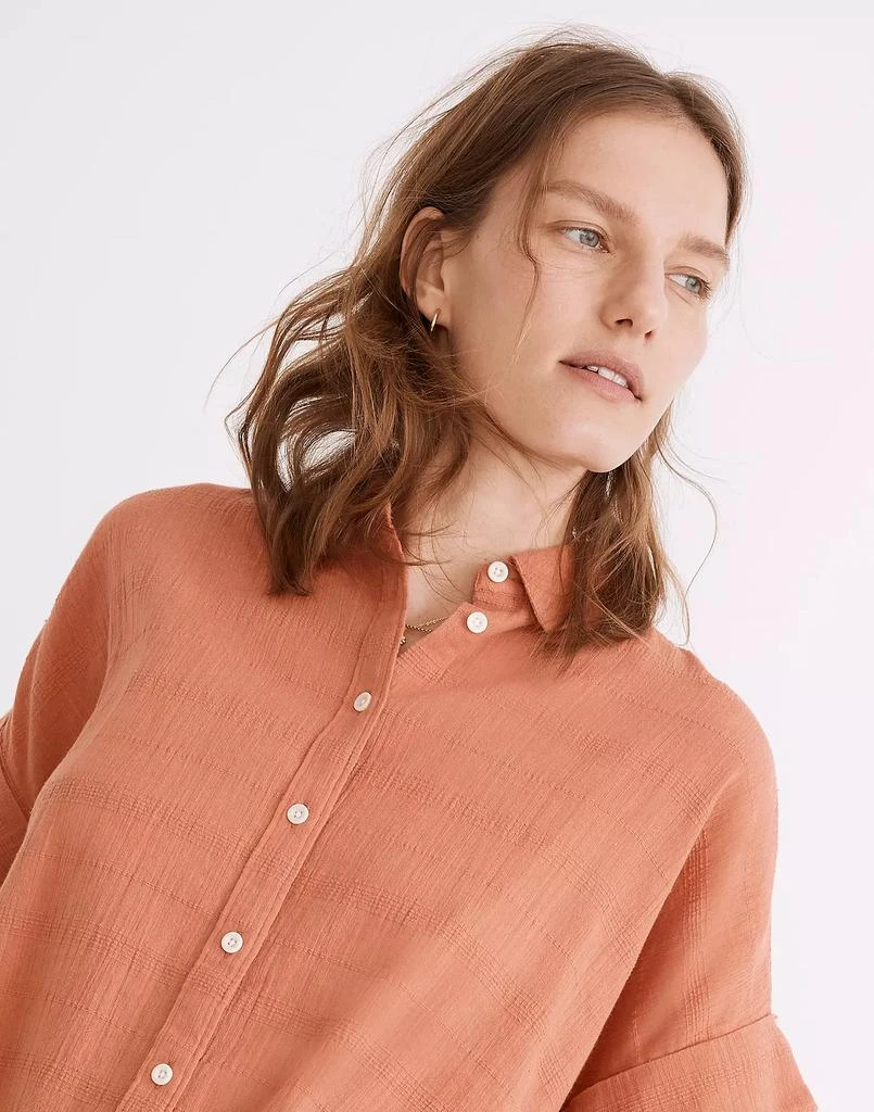 商品Madewell|Courier Pintuck-Back Shirt in Textured Windowpane,价格¥433,第4张图片详细描述