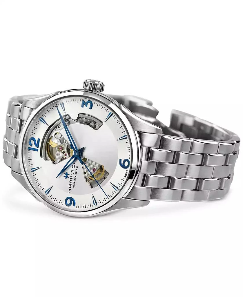 商品Hamilton|Men's Swiss Automatic Jazzmaster Open Heart Stainless Steel Bracelet Watch 42mm,价格¥8846,第2张图片详细描述