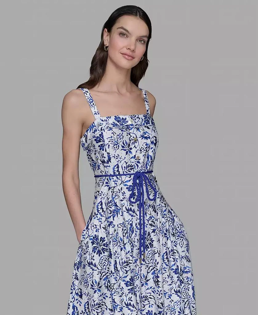 商品Karl Lagerfeld Paris|Women's Floral-Print Square-Neck Midi Dress,价格¥1246,第2张图片详细描述