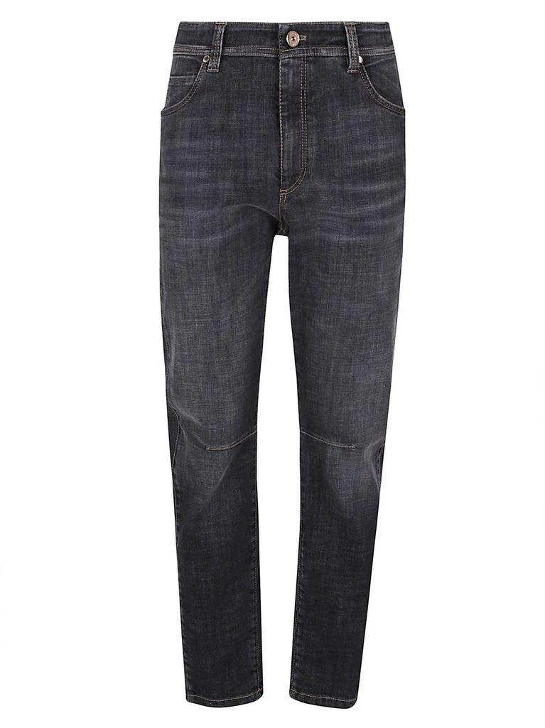商品Brunello Cucinelli|Brunello Cucinelli Logo Patch Straight-Leg Jeans,价格¥5365,第1张图片