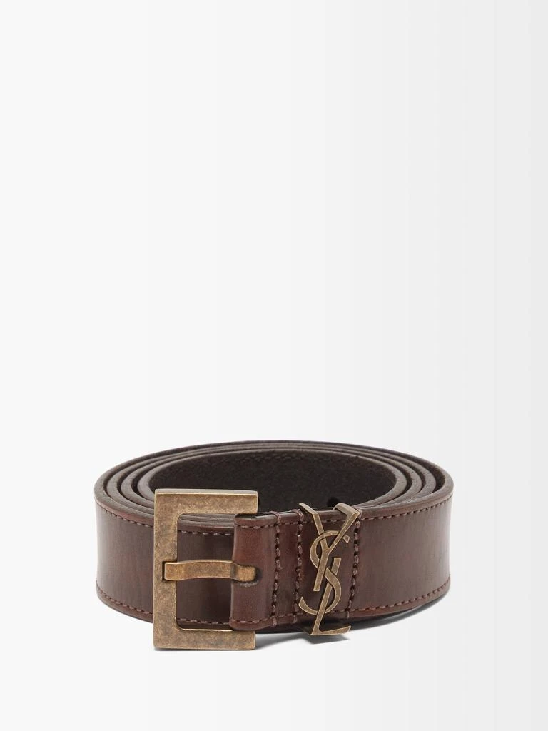 商品Yves Saint Laurent|YSL-monogram leather belt,价格¥4200,第1张图片