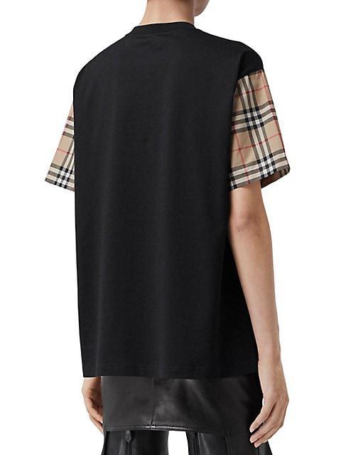 商品Burberry|Carrick Check Sleeve T-Shirt,价格¥3126,第6张图片详细描述