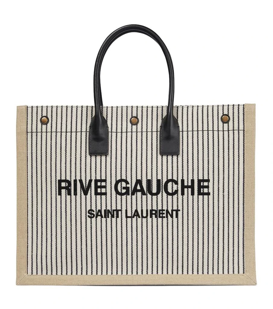 商品Yves Saint Laurent|Rive Gauche条纹帆布托特包,价格¥13822,第1张图片