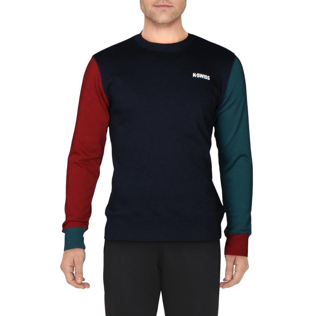 K-Swiss Men's Colorblock Fleece Lined Activewear Lifestyle Crewneck Sweatshirt商品第2张图片规格展示