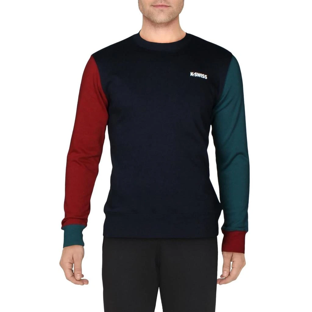 商品K-Swiss|K-Swiss Men's Colorblock Fleece Lined Activewear Lifestyle Crewneck Sweatshirt,价格¥59,第2张图片详细描述