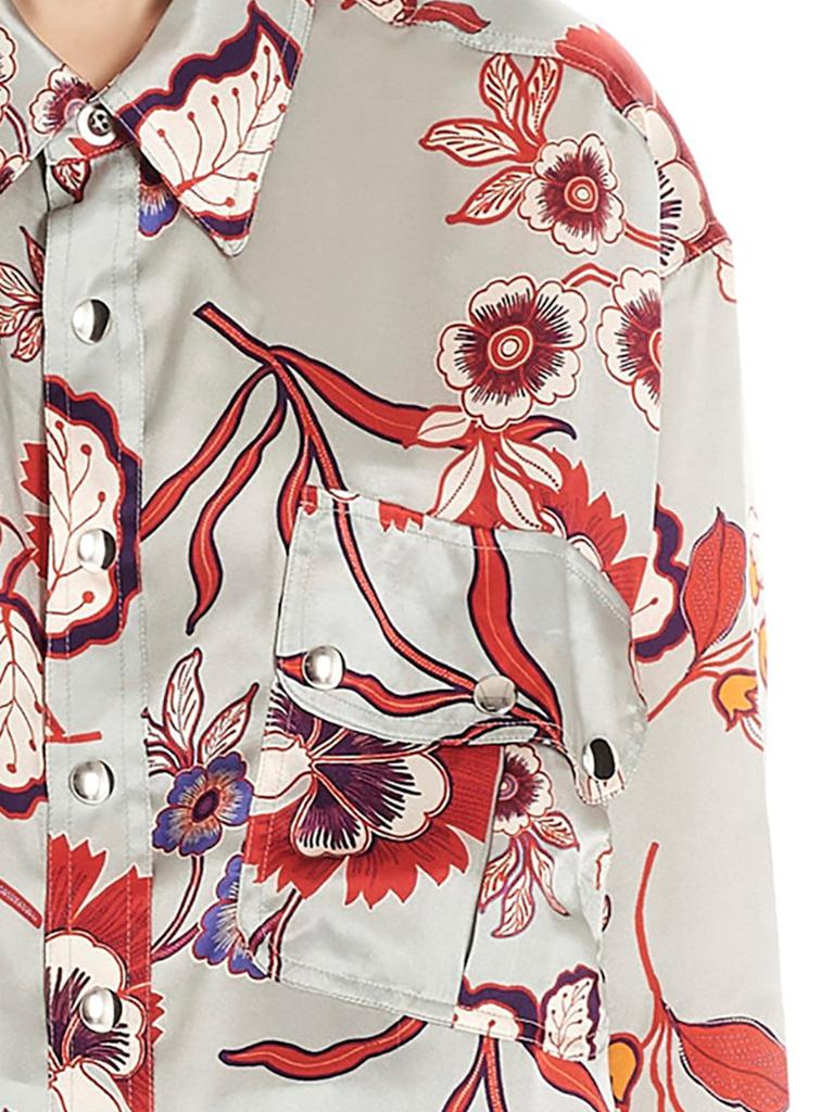 Floral printed silk shirt商品第4张图片规格展示